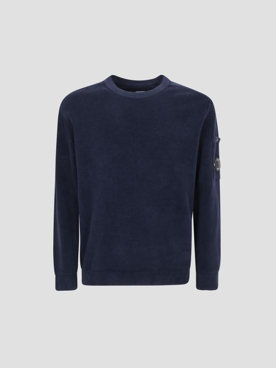 26SS 씨피 컴퍼니 코튼 셔닐 렌즈 스웨터 20CMKN091A005687G 889 MIDNIGHT NAVY