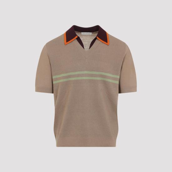 26SS 드리스 반 노튼 폴로 티셔츠 2610212103716 102 CAMEL NUDE NEUTRALS - DRIES VAN NOTEN