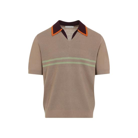 26SS 드리스 반 노튼 폴로 티셔츠 2610212103716 102 CAMEL NUDE NEUTRALS