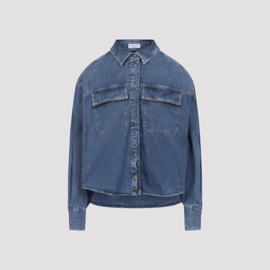 26SS 브루넬로 쿠치넬리 스커트 MH192RB526 C9031 BLUE VINTAGE - BRUNELLO CUCINELLI