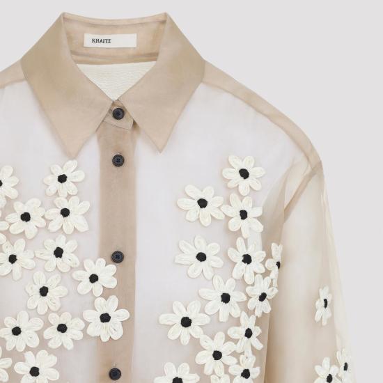 26SS 케이트 블라우스 2477343 W343 681 TEA STAIN SCATTER NUDE NEUTRALS - KHAITE