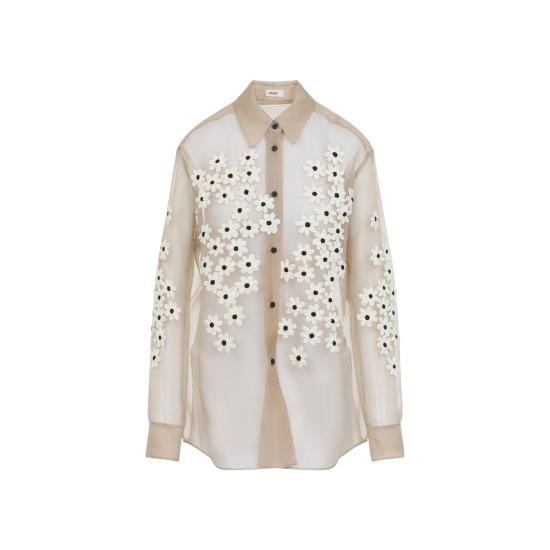 26SS 케이트 블라우스 2477343 W343 681 TEA STAIN SCATTER NUDE NEUTRALS