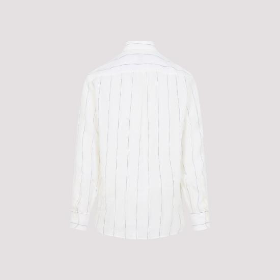 26SS 브루넬로 쿠치넬리 셔츠 MA6900621 C001 PANAMA AZZURRO NUDE NEUTRALS - BRUNELLO CUCINELLI