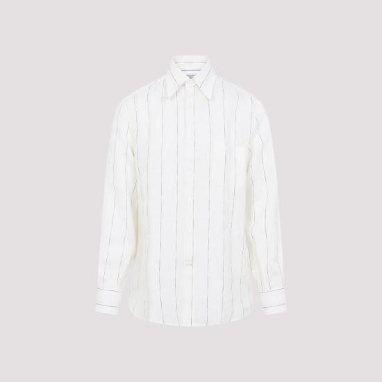 26SS 브루넬로 쿠치넬리 셔츠 MA6900621 C001 PANAMA AZZURRO NUDE NEUTRALS - BRUNELLO CUCINELLI