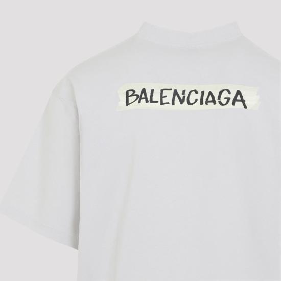 26SS 발렌시아가 마스킹 테이프 티셔츠 미디움 핏 764235 TTVL6 9012 DIRTY WHITE - BALENCIAGA