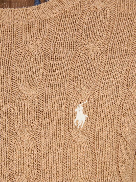 26SS 폴로 랄프로렌 폴로 자수 케이블 니트 스웨터 211971795 002 CAMEL MELANGE BROWN - POLO RALPH LAUREN