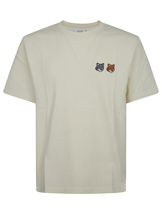 26SS 메종키츠네 더블 폭스 헤드 컴포트 티셔츠 OM011CFKJ7025 P702 LATTE WHITE