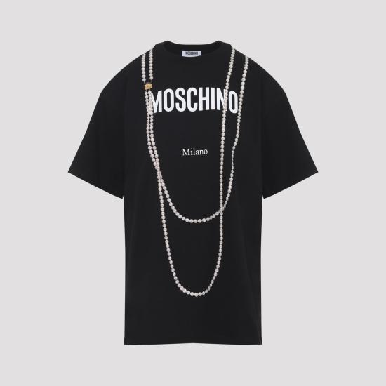 26SS 모스키노 반팔 티셔츠 261E0718 0541 NERO BLACK - MOSCHINO