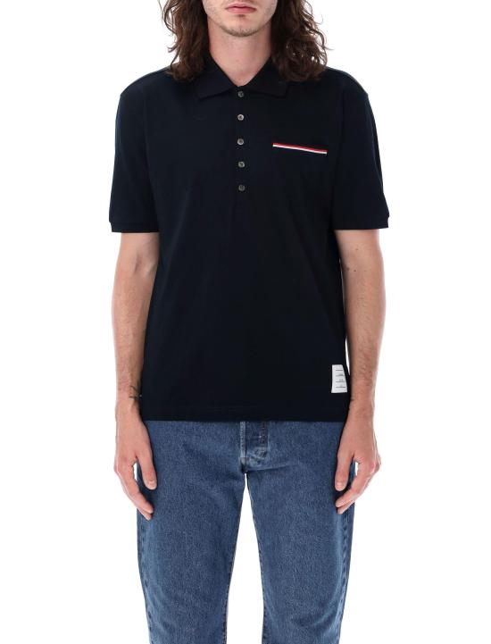 SPRING SUMMER 톰브라운 피케 포켓 폴로 티셔츠 MJP022A01455 415 NAVY