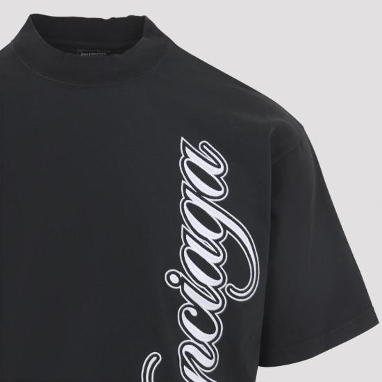 26SS 발렌시아가 폴로 티셔츠 764235 TTVM7 6552 WASHED BLACK - BALENCIAGA