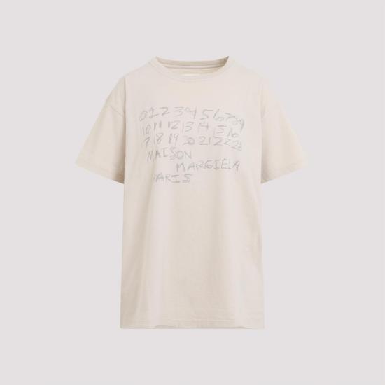26SS 마르지엘라 뉴메리컬 코튼 티셔츠 S51GC0544 S24575 119 JUTA NUDE NEUTRALS - MAISON MARGIELA