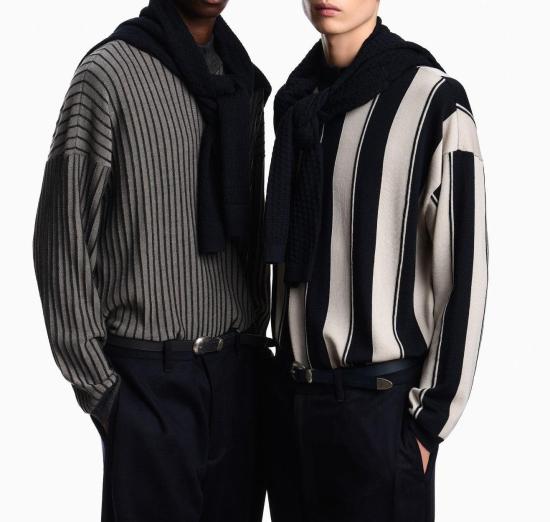 26SS 엠포리오 아르마니 긴팔 티셔츠 EM004405 AF23427 069 NAVY LIGHT BEIGE - EMPORIO ARMANI