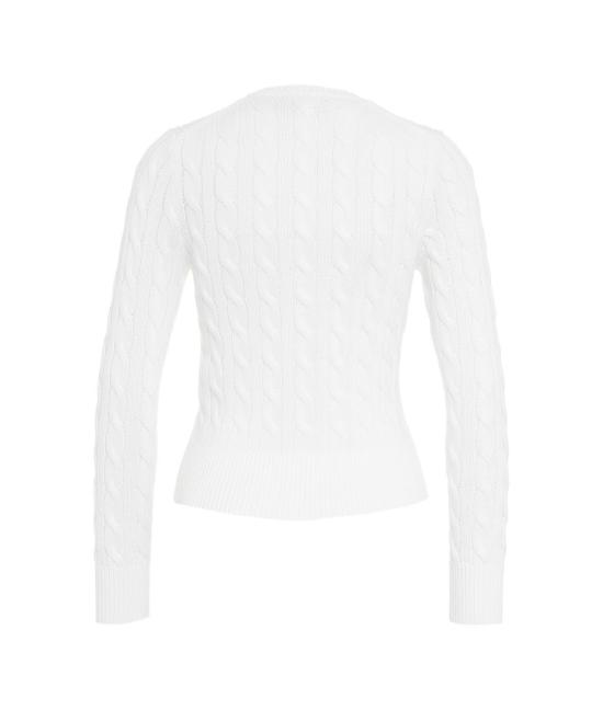 25SS 폴로 랄프로렌 포니 로고 자수 케이블 니트 크루넥 가디건 211 891643 001 WHITE - POLO RALPH LAUREN