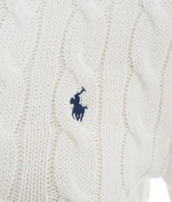25SS 폴로 랄프로렌 포니 로고 자수 케이블 니트 크루넥 가디건 211 891643 001 WHITE - POLO RALPH LAUREN