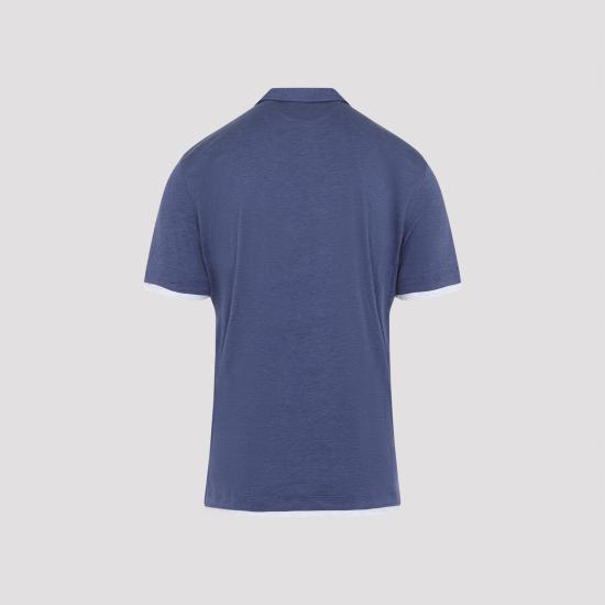 26SS 브루넬로 쿠치넬리 저지 폴로 셔츠 MR8333966 CTA27 DENIM BLUE - BRUNELLO CUCINELLI