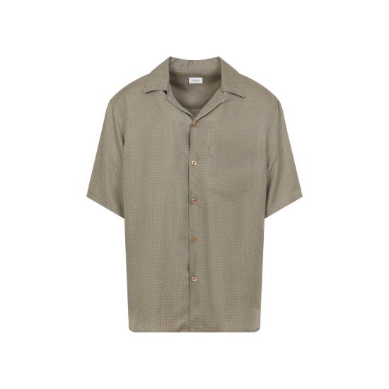 26SS 생로랑 셔츠 860621 Y2N62 7068 JAUNE GRIS GREEN