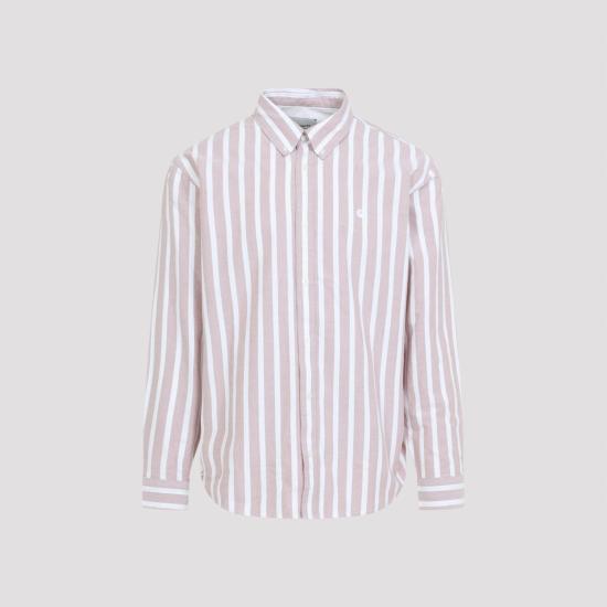 26SS 칼하트 WIP 롱슬리브 데븐 스트라이프 셔츠 I0361983JDXX03 DEVEN STRIPE OXIDE RED WHITE - CARHARTT WIP