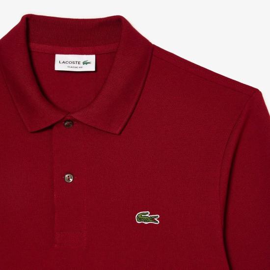  라코스테 클래식 롱슬리브 폴로 셔츠 L1312 476 BORDEAUX - LACOSTE