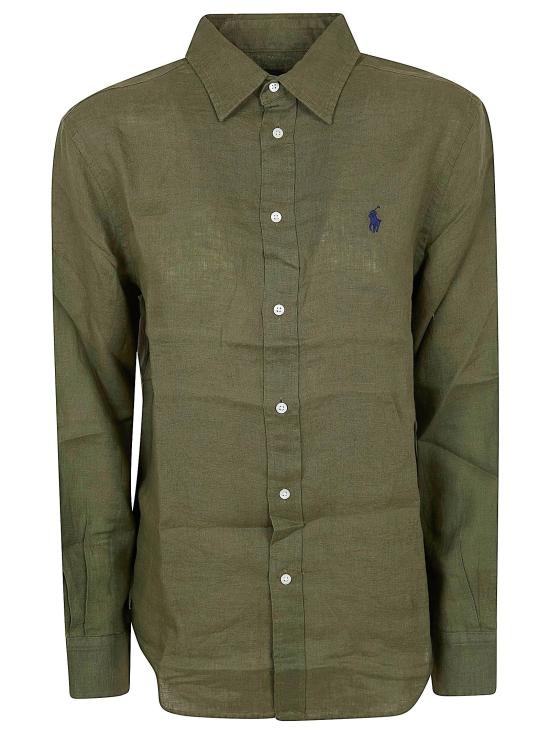 26SS 폴로 랄프로렌 포니 자수 리넨 셔츠 (211970730009) 211970730 507 SUPPLY OLIVE GREEN