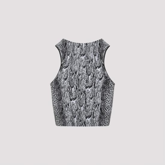 25FW 월포드 탑 57205 8222 WHITE BLACK - WOLFORD