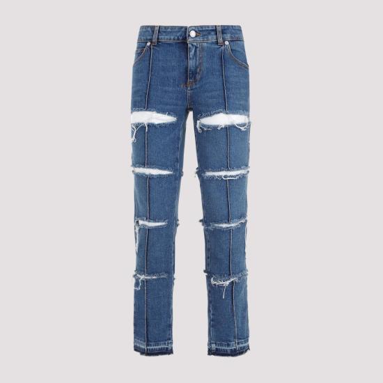  알렉산더 맥퀸 스트레이트 팬츠 757137 QMACH 4164 BLUE STONE WASH - ALEXANDER MCQUEEN