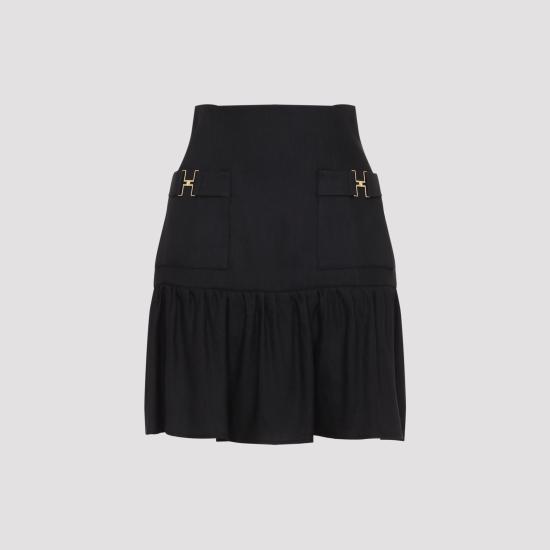 26SS 엘리자베타프랜치 스커트 GO18662E2 110 NERO BLACK - ELISABETTA FRANCHI