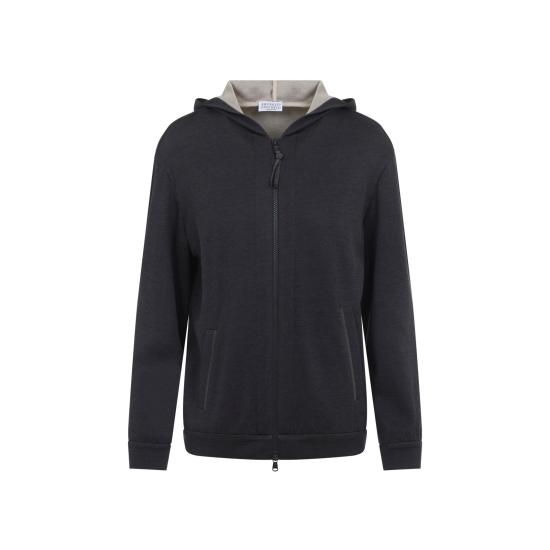 26SS 브루넬로 쿠치넬리 모닐리 지퍼루프 집업 MD828SB806 C9142 CARBONE GREY