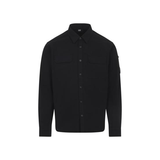 26SS 씨피 컴퍼니 오가닉 개버딘 롱슬리브 버튼 셔츠 RCCMSH706A 110143G 999 BLACK