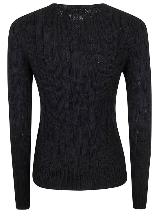 26SS 폴로 랄프로렌 포니 로고 피마코튼 케이블 니트 스웨터 211971869 006 BLACK WHITE - POLO RALPH LAUREN