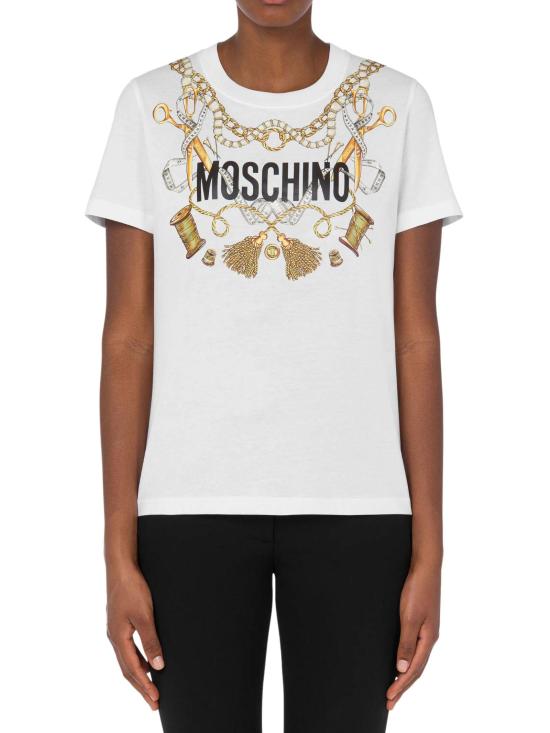 FALL WINTER 모스키노 반팔 티셔츠 J070355411 001 BIANCO - MOSCHINO