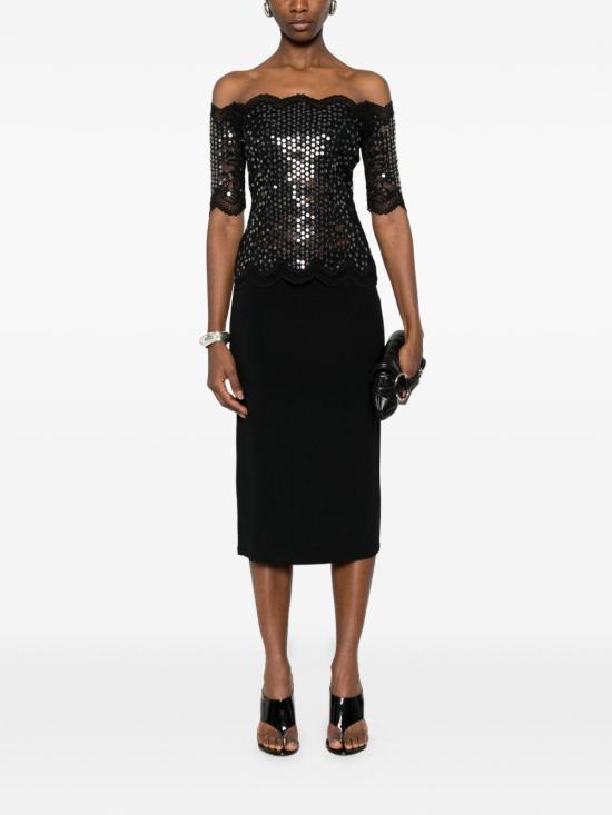 26SS 파코라반 탑 26PJTO027PA0170 P001 BLACK - PACO RABANNE