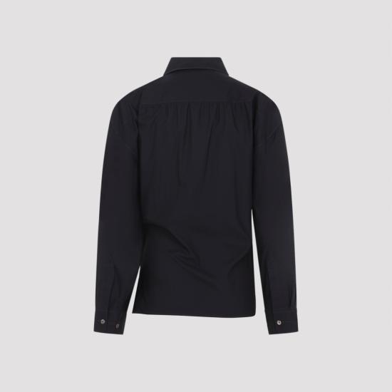 26SS 르메르 스트레이트 칼라 트위스트 셔츠 SH1141 LF1500 BK998 SQUID INK BLUE - LEMAIRE