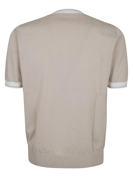 26SS 일레븐티 폴로 티셔츠 M76MAGM19 MAG0M013 20113 SABBIA BIANCO E GRIGIO NUDE NEUTRALS - ELEVENTY