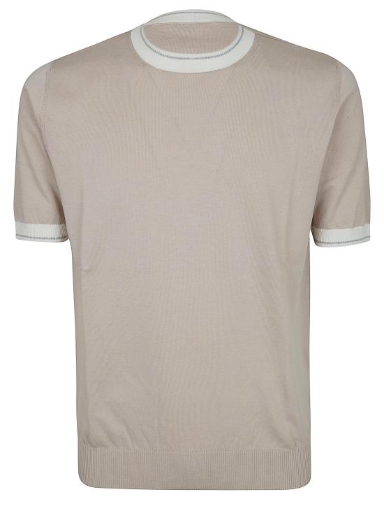 26SS 일레븐티 폴로 티셔츠 M76MAGM19 MAG0M013 20113 SABBIA BIANCO E GRIGIO NUDE NEUTRALS