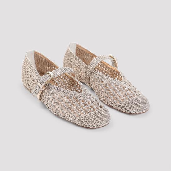 26SS 스튜어트 와이츠먼 플랫 슈즈 SN613 LCZ LIO LIGHT GOLD METALLIC - STUART WEITZMAN