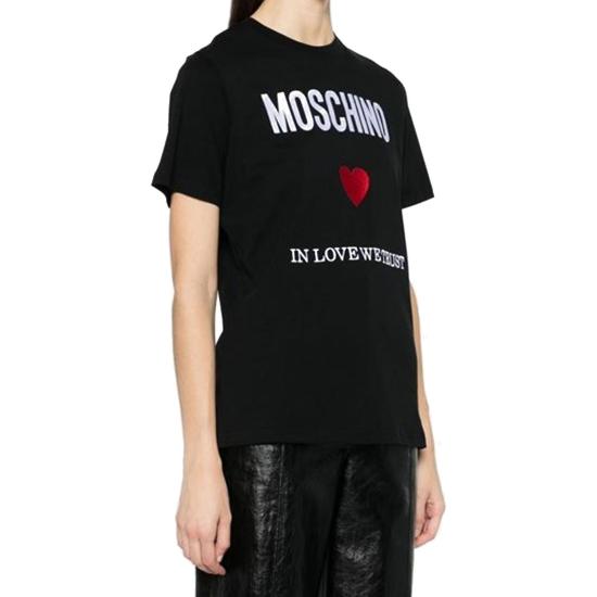  모스키노 반팔 티셔츠 J07030541 2555 Black BLACK - MOSCHINO
