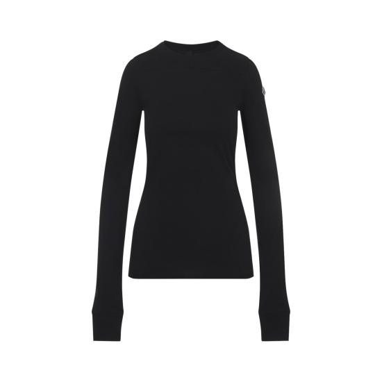 26SS 릭오웬스 몽클레어 반팔 티셔츠 MU01F8D01 89AHD 999 BLACK