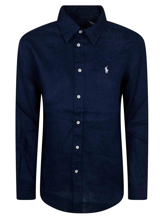26SS 폴로 랄프로렌 포니 자수 리넨 셔츠 (211970730009) 211970730 519 TIDAL NAVY BLUE