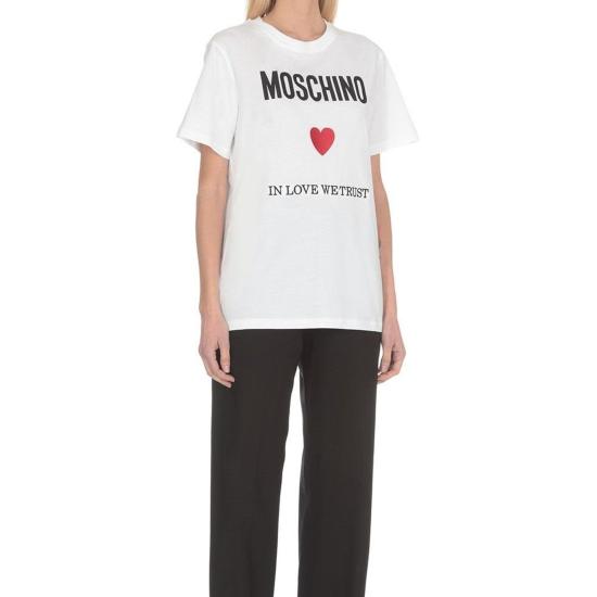  모스키노 반팔 티셔츠 J07030541 2001 White WHITE - MOSCHINO