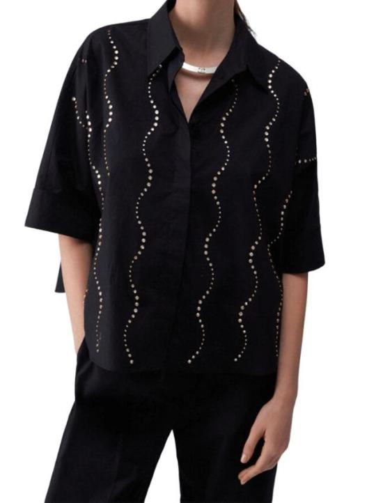 26SS 리우조 셔츠 CA6345 TS246 22222 BLACK - LIU JO