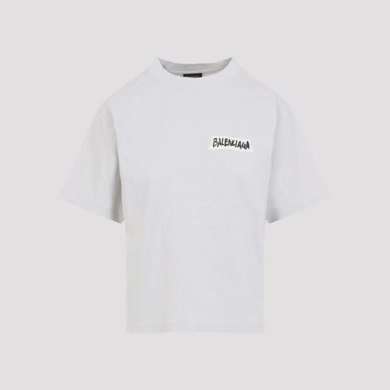 26SS 발렌시아가 마스킹 테이프 티셔츠 850990 TTVL6 9012 DIRTY WHITE - BALENCIAGA