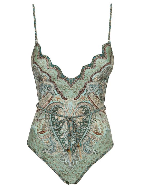 26SS 짐머만 바디수트 티셔츠 5755WRS262 TPTM TAPESTRY TEAL MULTI MULTICOLOUR - ZIMMERMANN