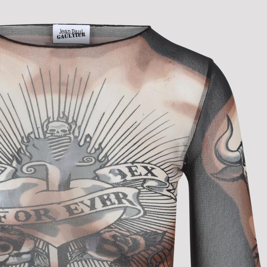 26SS 장 폴 고티에 탑 2601WTO456M026P 636000 NUDE BROWN BLACK MULTICOLOUR - JEAN PAUL GAULTIER