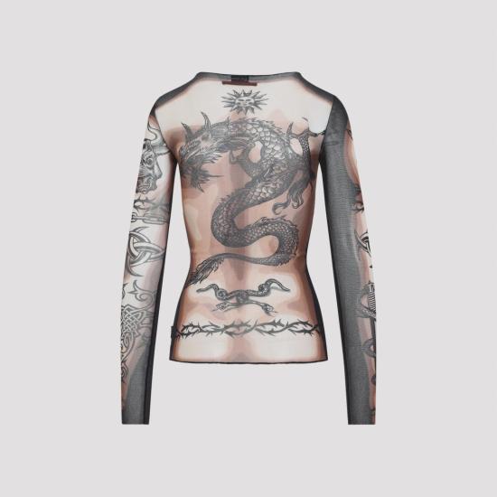 26SS 장 폴 고티에 탑 2601WTO456M026P 636000 NUDE BROWN BLACK MULTICOLOUR - JEAN PAUL GAULTIER