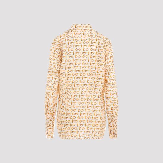  버버리 B 실크 셔츠 8090731 B9555 GOLD WHITE NUDE NEUTRALS - BURBERRY