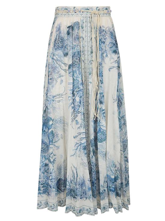 26SS 짐머만 스커트 5851SRS262 BLTL BLUE TOILE - ZIMMERMANN