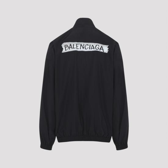 26SS 발렌시아가 마스킹 테이프 미디엄 핏 트랙수트 재킷 857713 TPQ38 1000 BLACK - BALENCIAGA