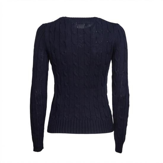 26SS 폴로 랄프로렌 포니 로고 피마코튼 케이블 니트 스웨터 211971869008 008 BLU - POLO RALPH LAUREN