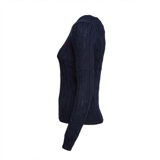 26SS 폴로 랄프로렌 포니 로고 피마코튼 케이블 니트 스웨터 211971869008 008 BLU - POLO RALPH LAUREN