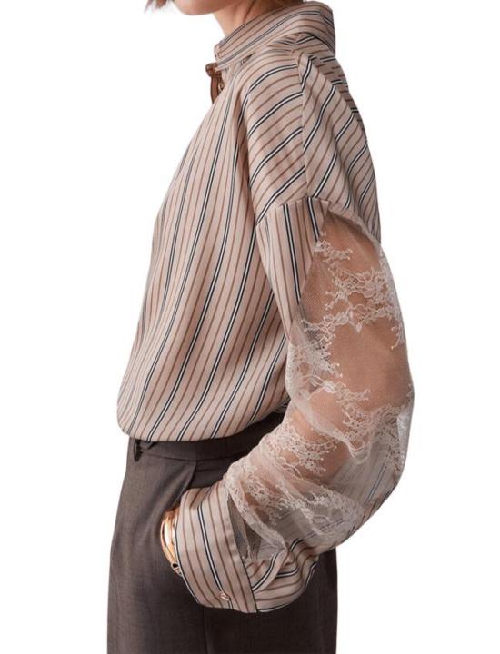 26SS 리우조 셔츠 CA6119 TS555 P9577 MARRONE MIX STRIPE - LIU JO